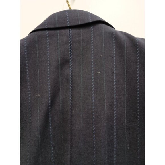 VTG Hugo Boss Mens Sports Jacket Sz 40R Navy Striped Pure Wool Double Breasted - Picture 6 of 9